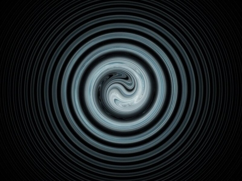 Concentric Spiral Pattern — Black