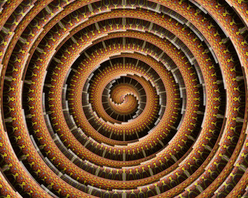 Concentric Spiral Pattern — Brown