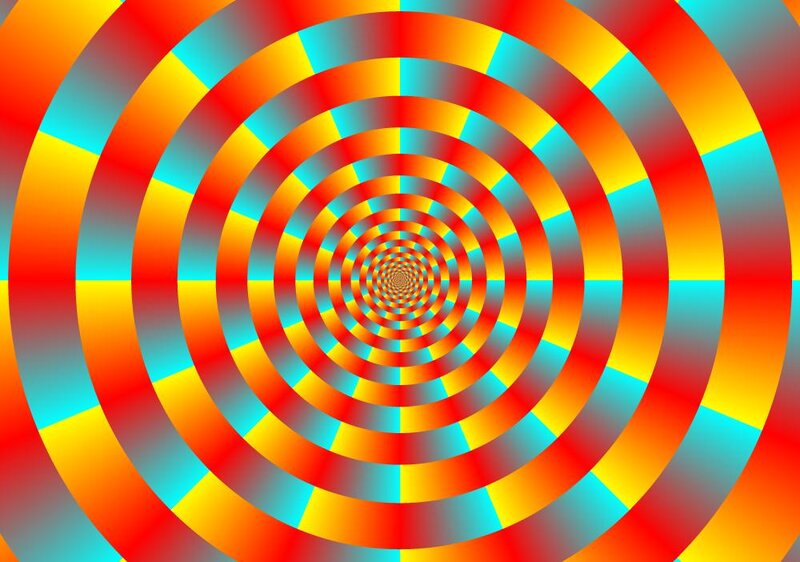 Concentric Spiral Pattern — Red