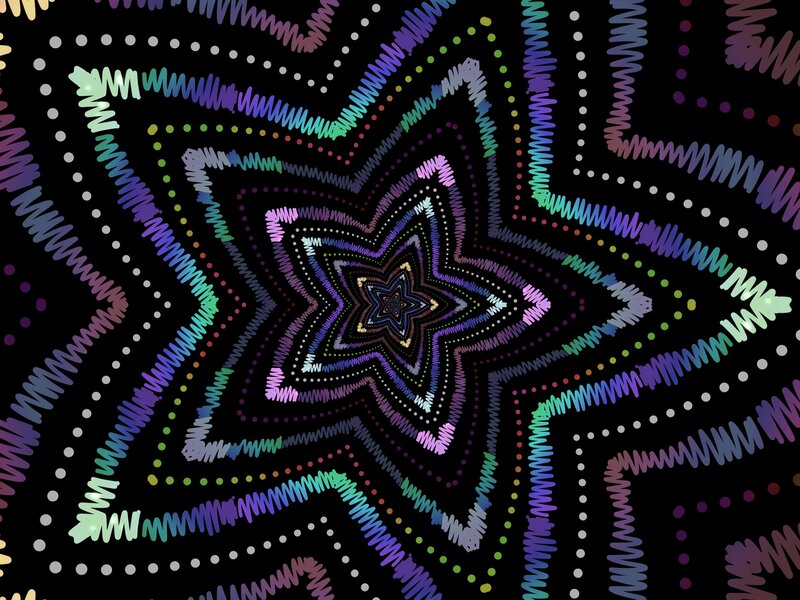 Concentric Star Pattern — Black