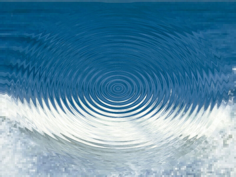 Concentric Water Ripples — Blue