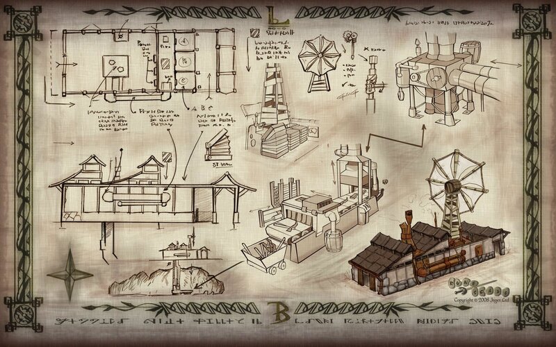 Concept art for a fantasy workshop