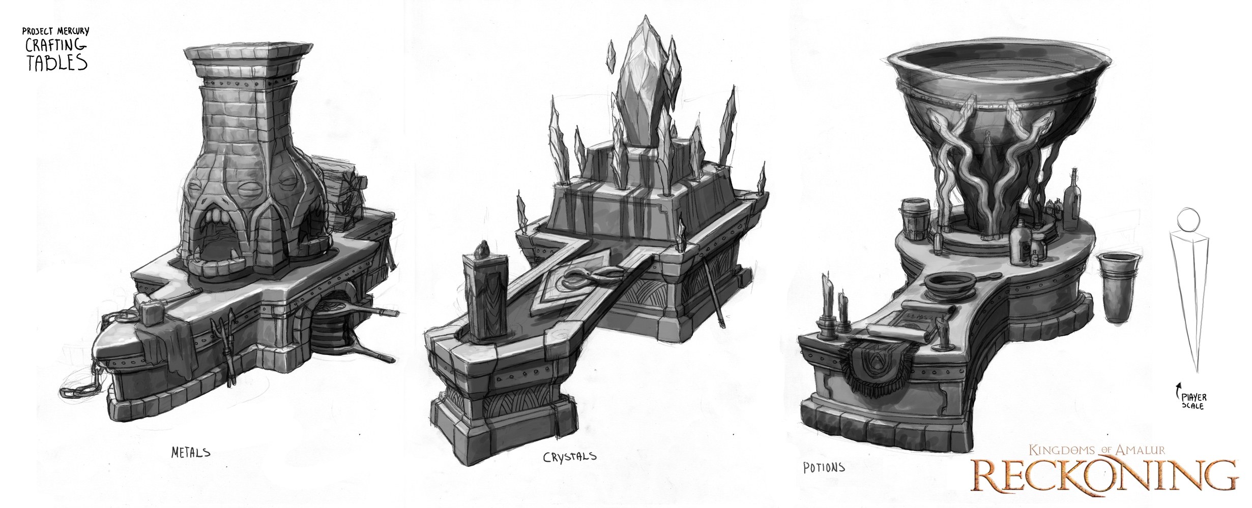 Concept art for crafting tables