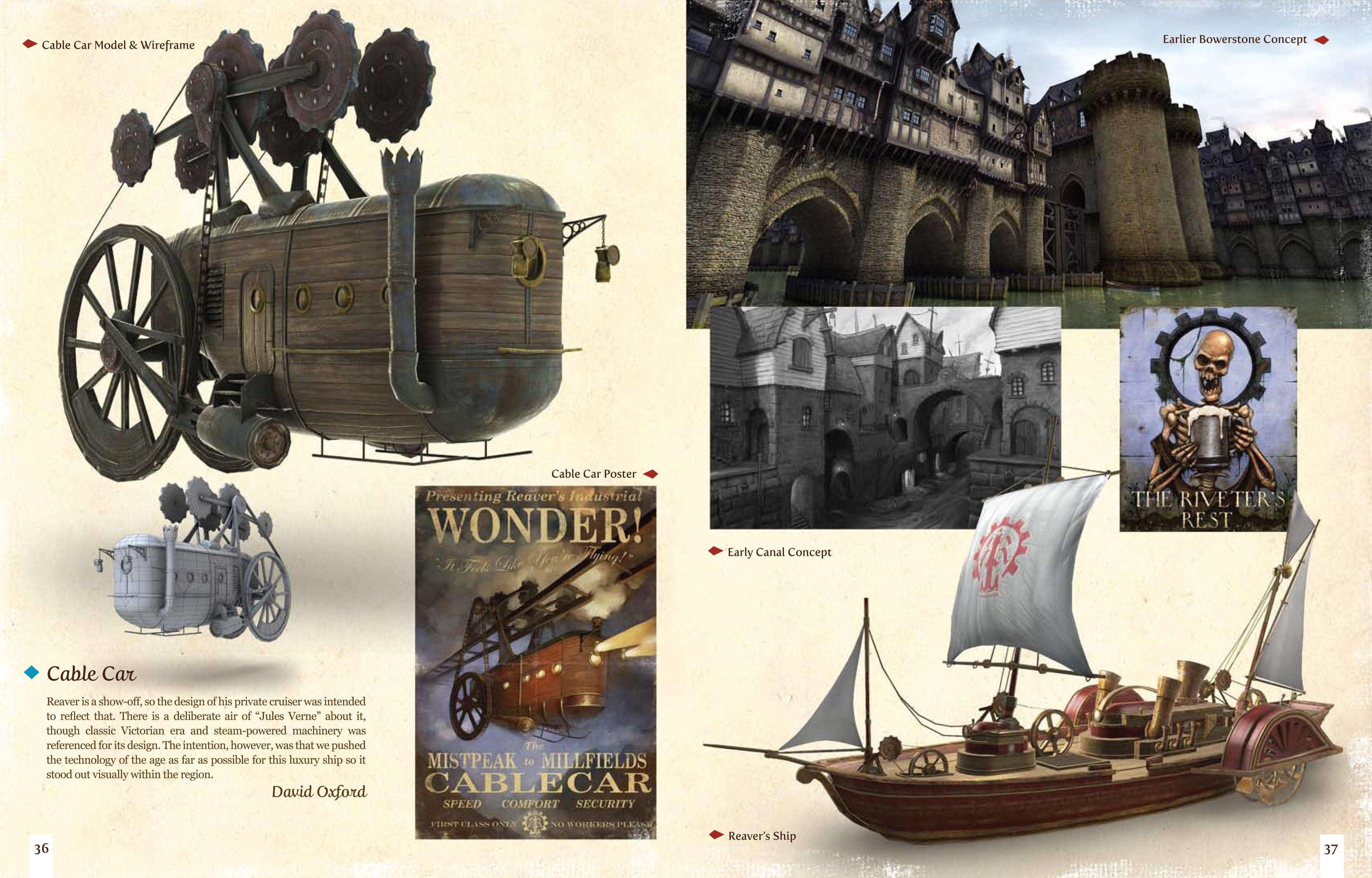 Concept art for steampunk vehicles