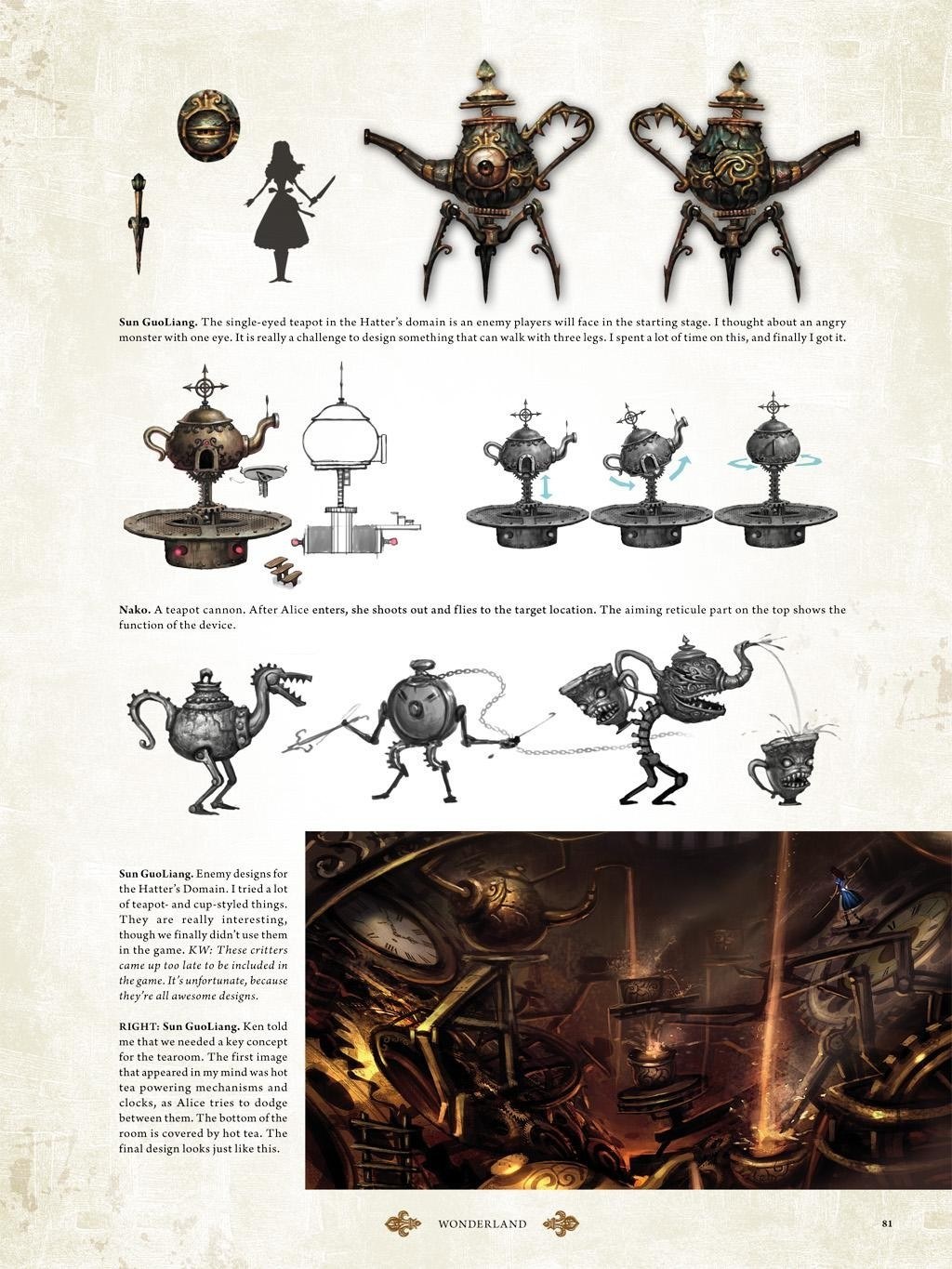 Concept art for teapot enemies