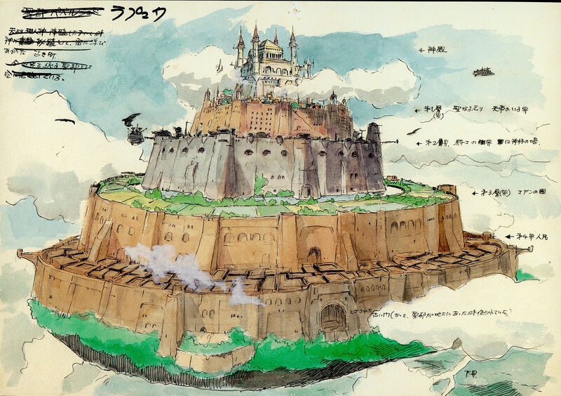Concept art of a floating fortress