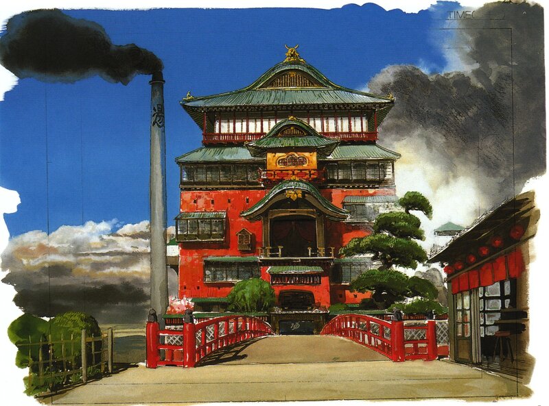 Concept art of a Japanese-style building