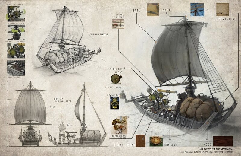 Concept art of a sailing vessel