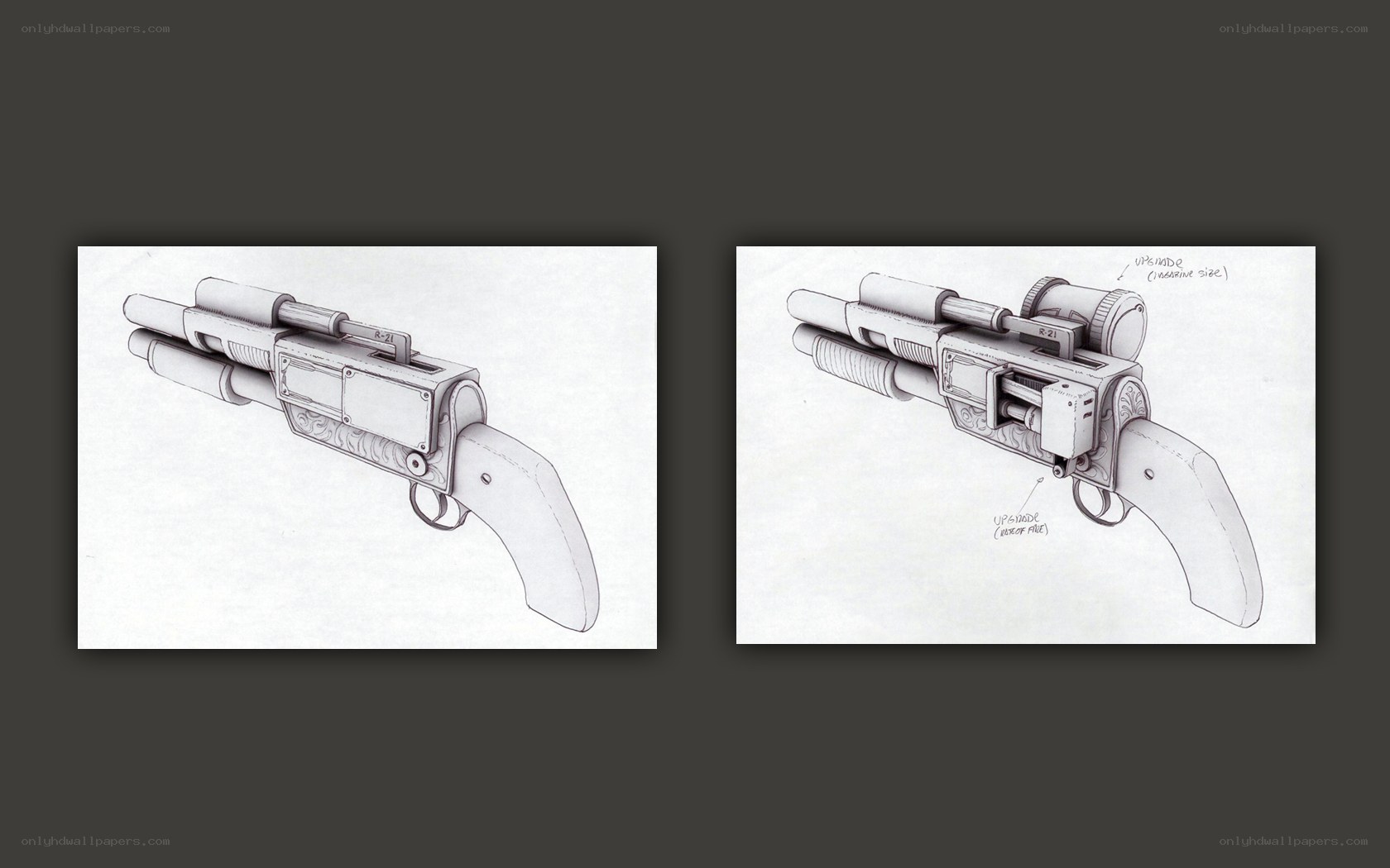 concept art of a sci-fi weapon
