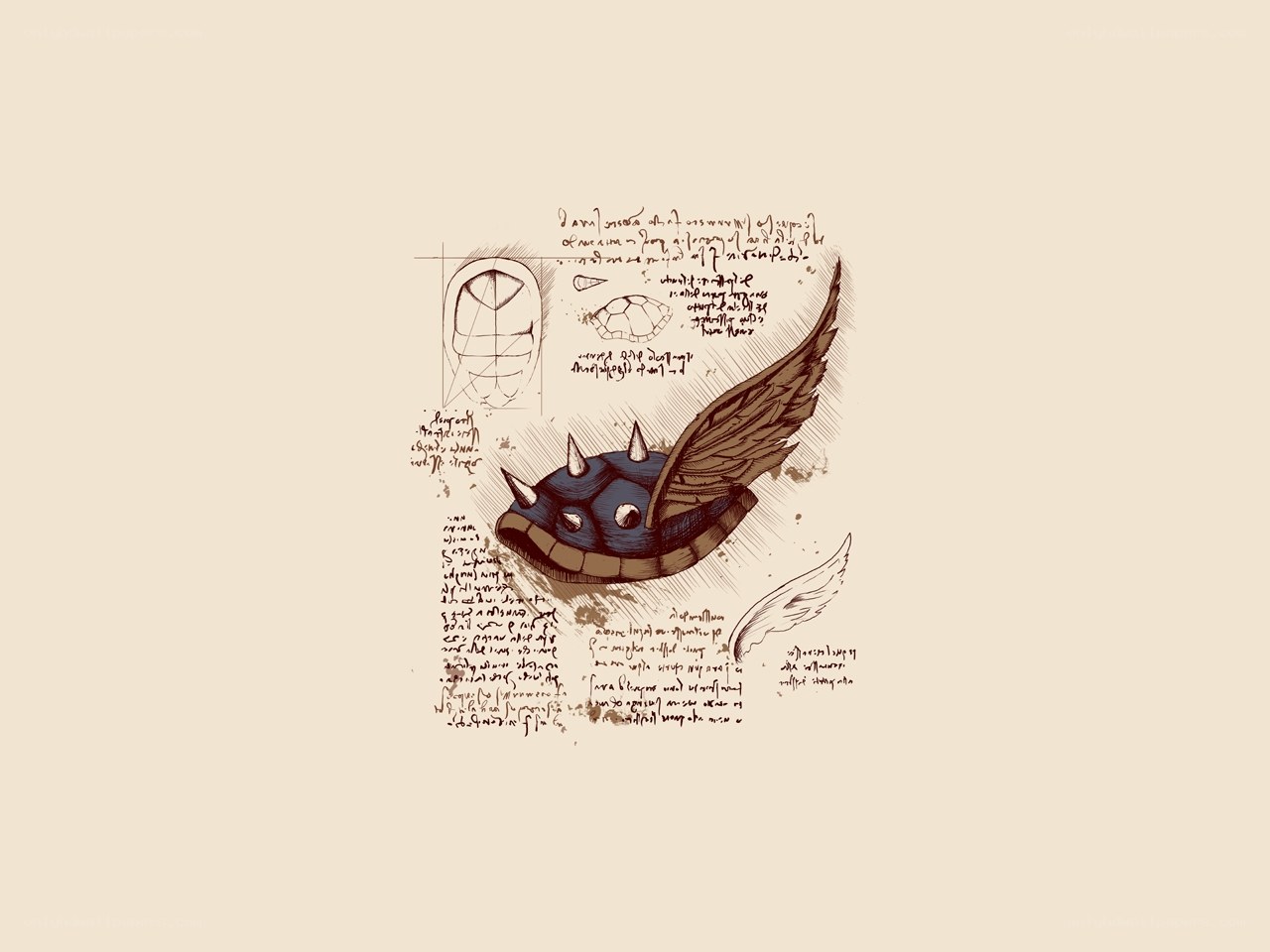 concept art of a winged turtle