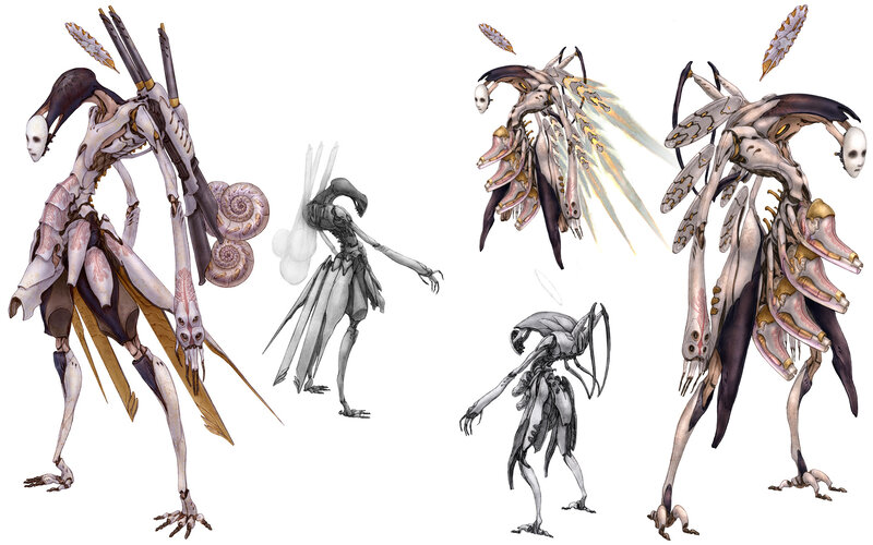 Concept art of alien creatures