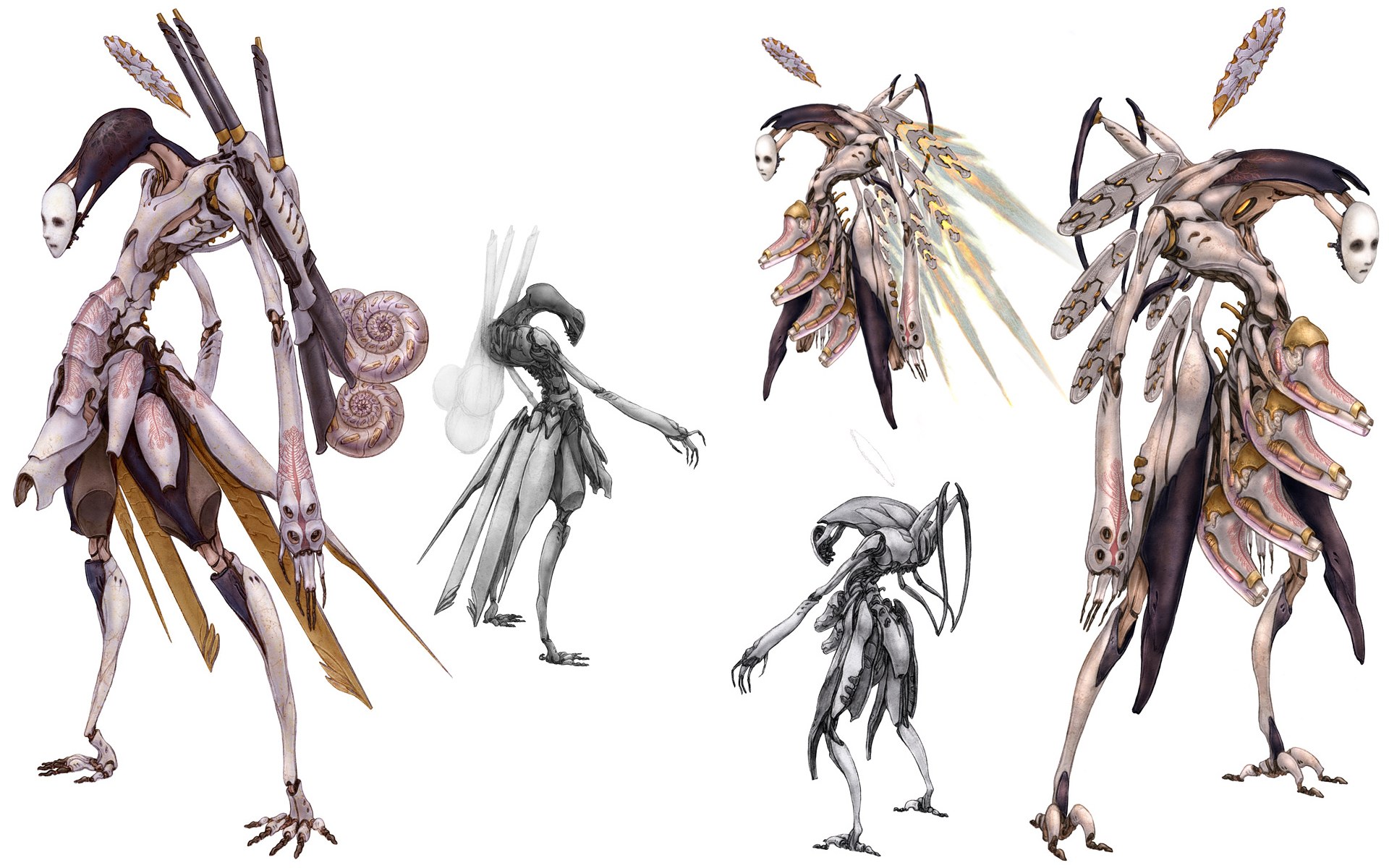 Concept art of alien creatures