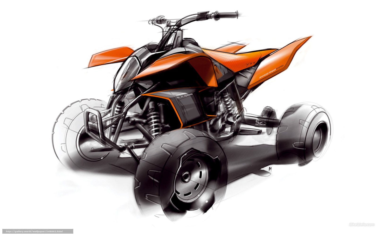 Concept art of an orange quad bike