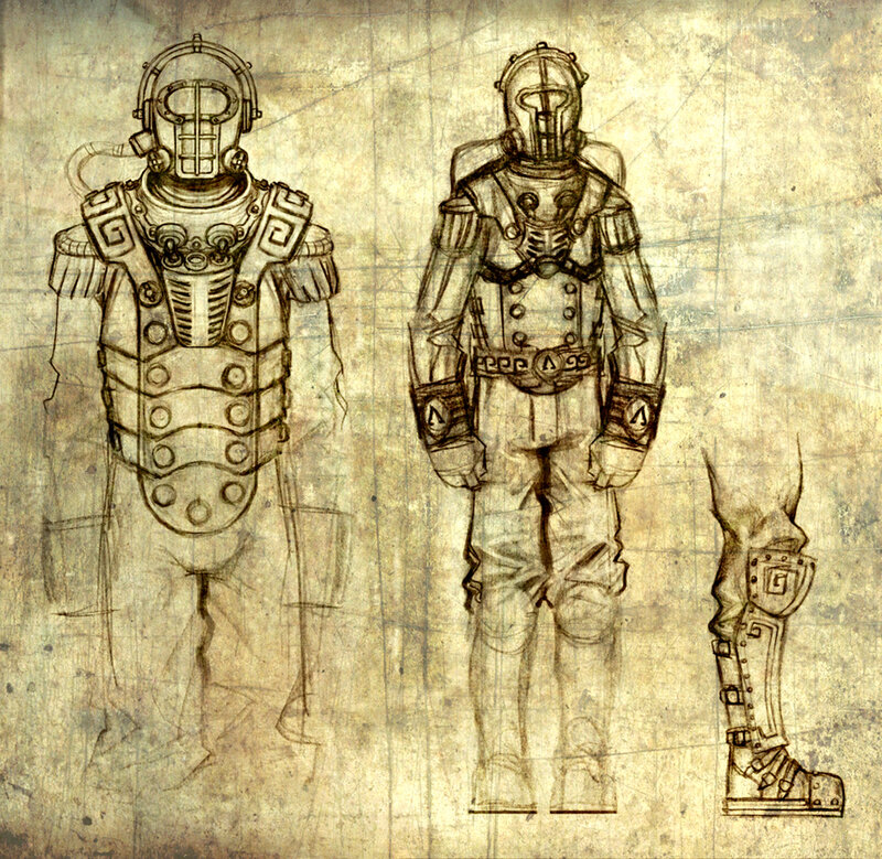 concept art of armored suits