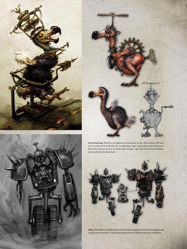Concept art of steampunk creatures