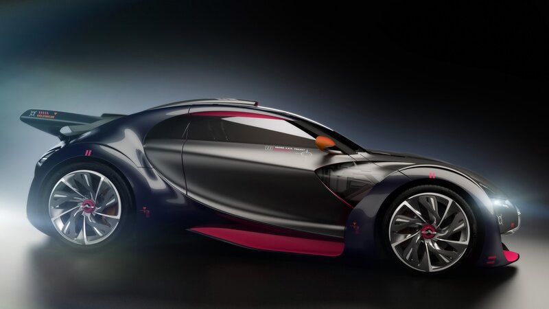 Concept Car — Black, Dramatic, 3d Render, Wings