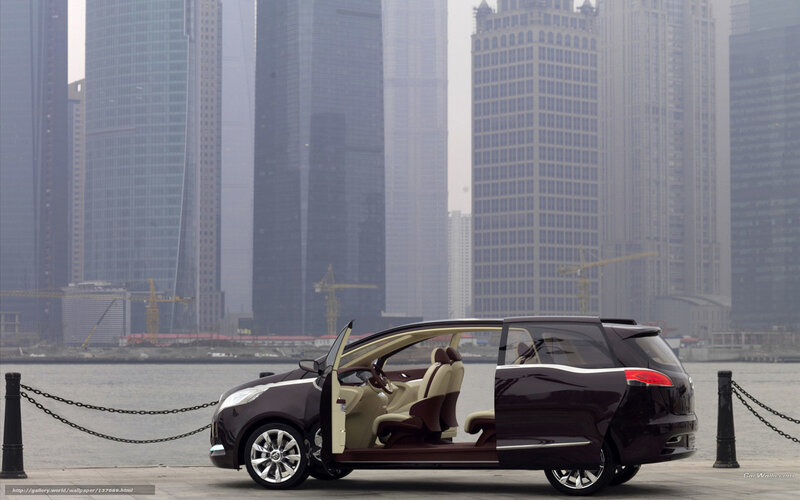 Concept car by waterfront