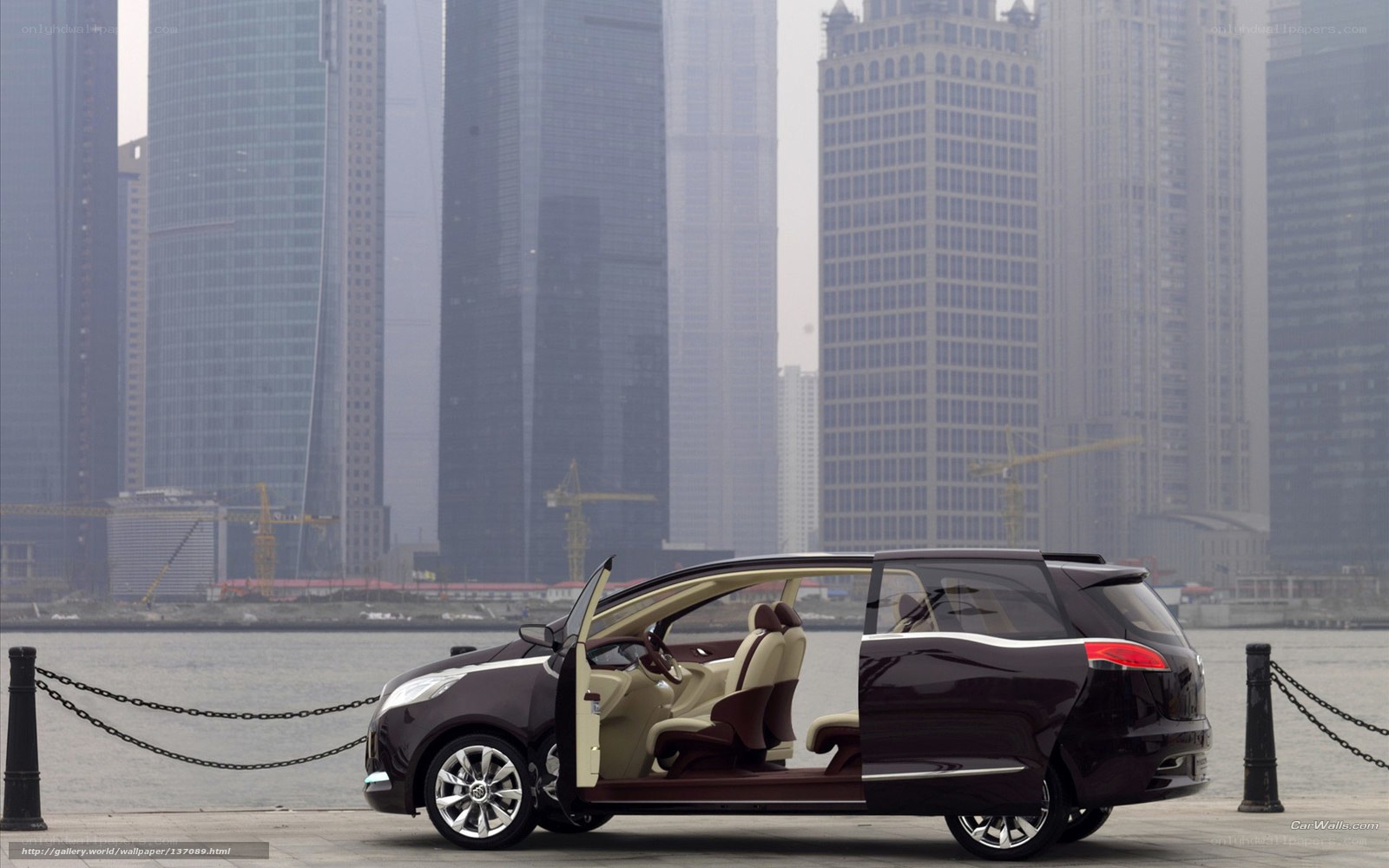 Concept car by waterfront