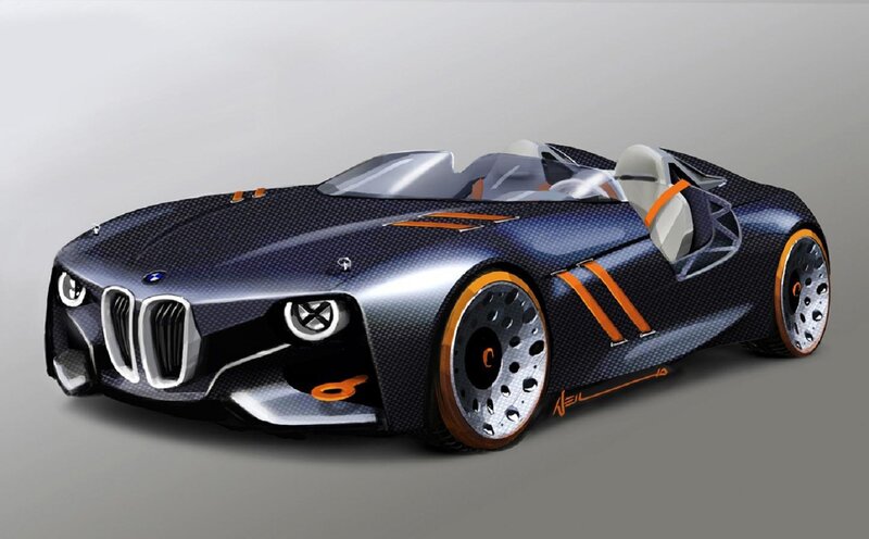 Concept Car Design — Black, Futuristic