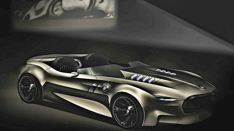 Concept Car Design — Silver, Dramatic, Digital Art