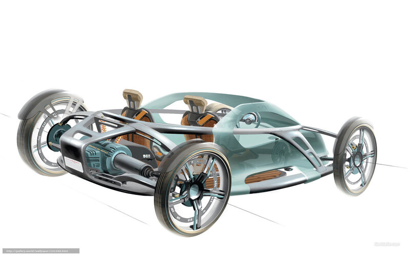 Concept Car Design — Silver, Futuristic, Digital Art