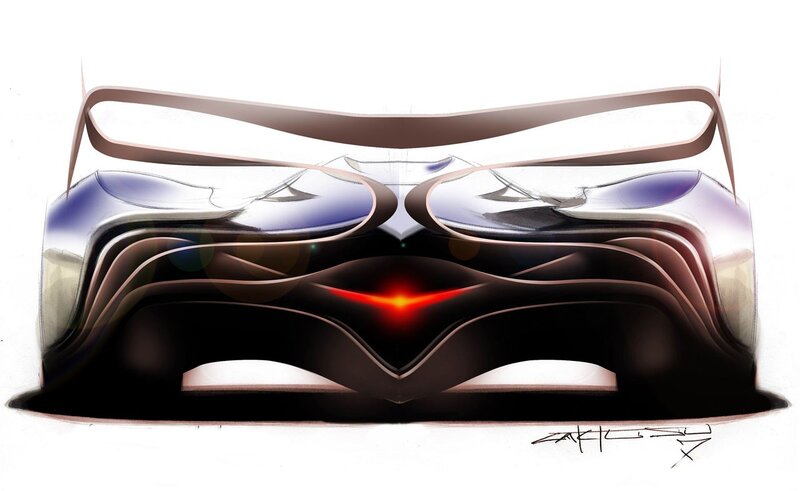 Concept Car Front View — Black, Futuristic, Digital Art