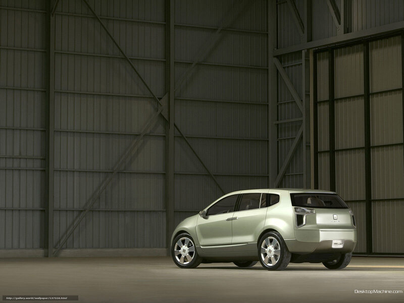 Concept car in hangar