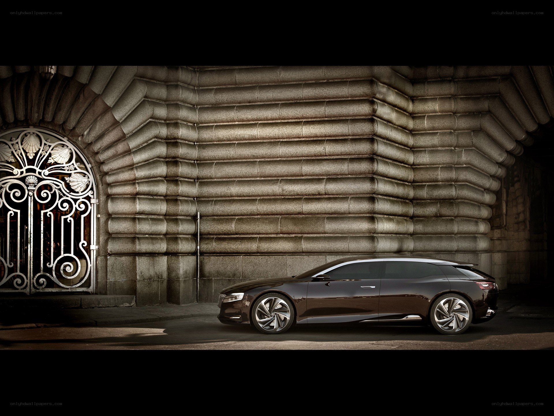 Concept car in urban setting