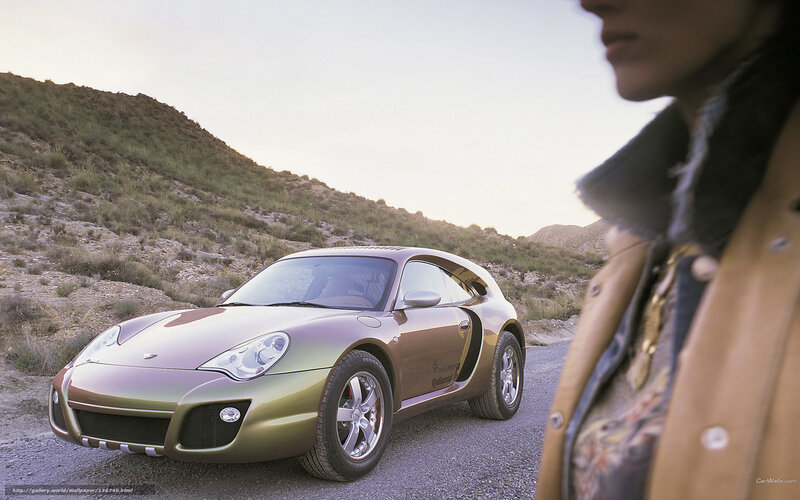 Concept car on a desert road