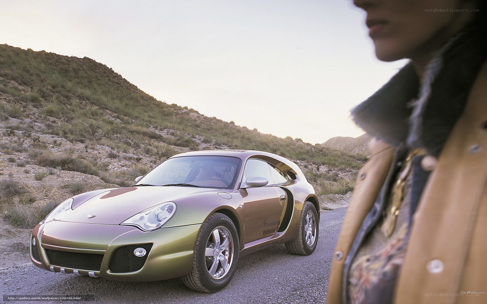 Concept car on a desert road