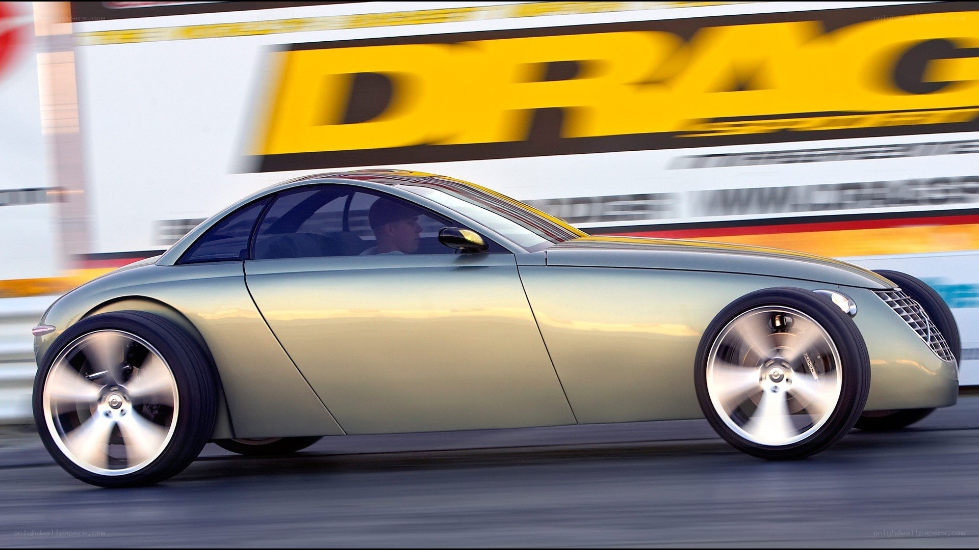 Concept car on a racetrack