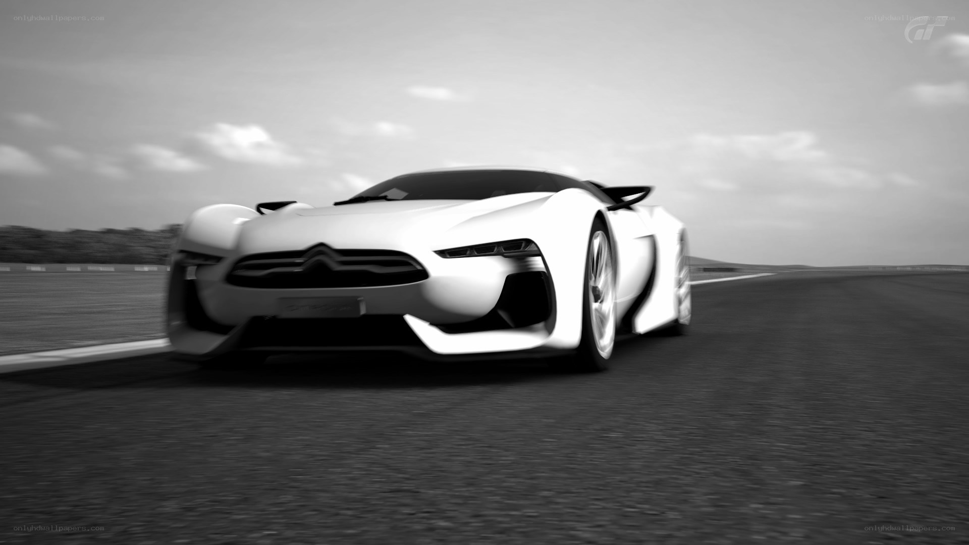 Concept car on a racetrack
