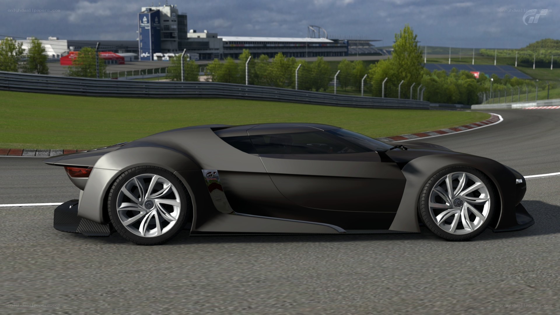 Concept car on a racetrack