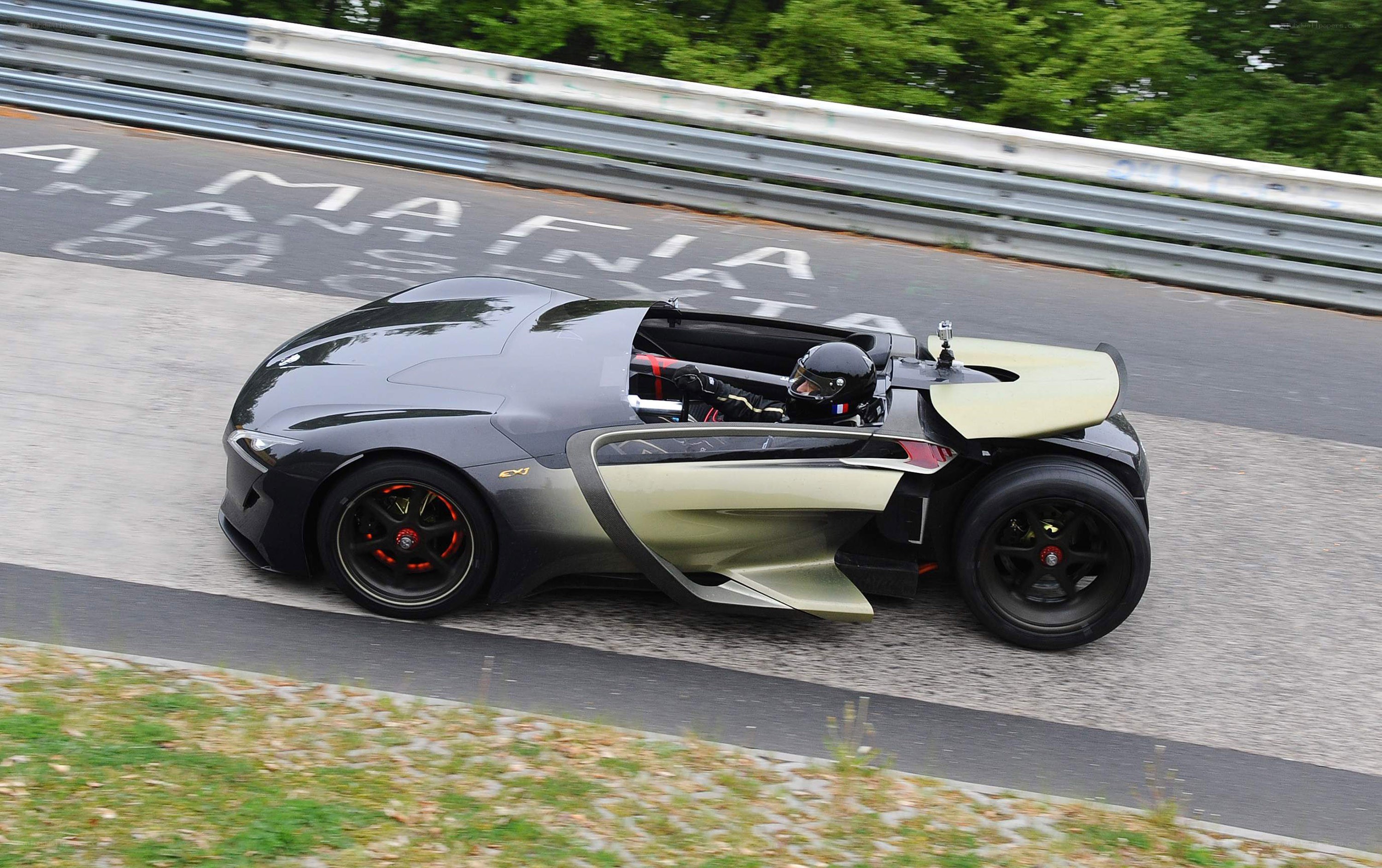 Concept car on a racetrack