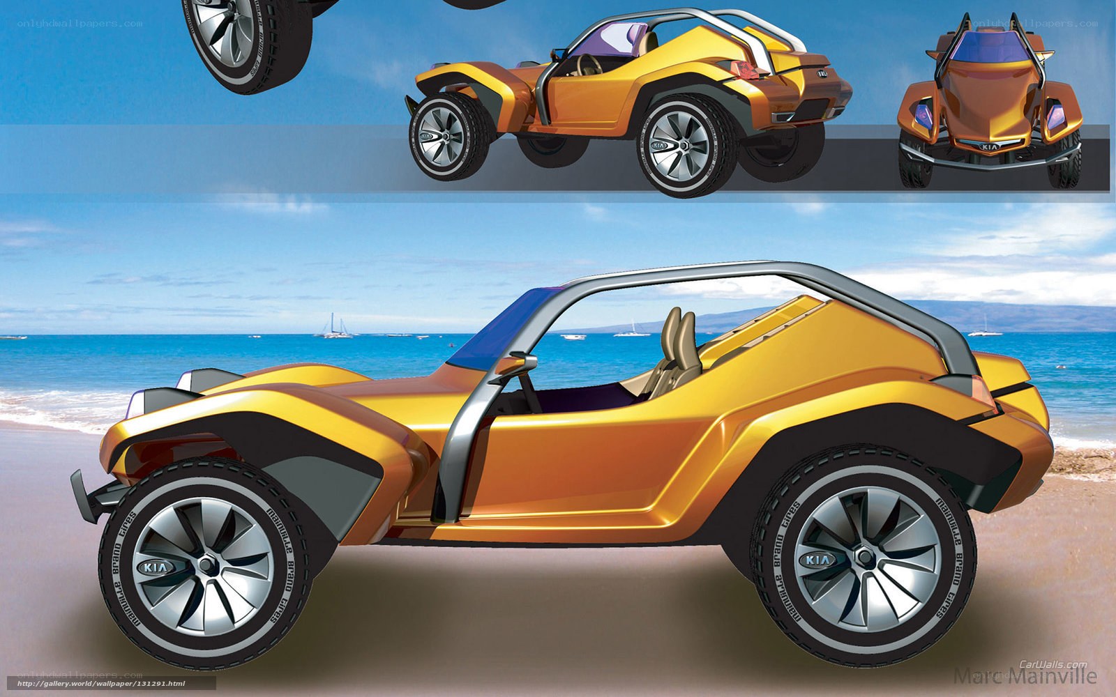 Concept car on beach