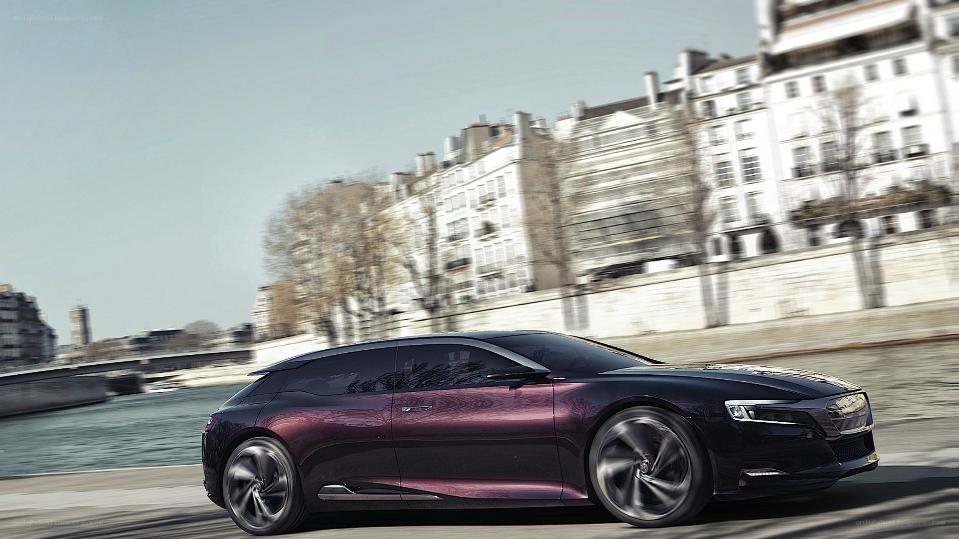 Concept car on city street