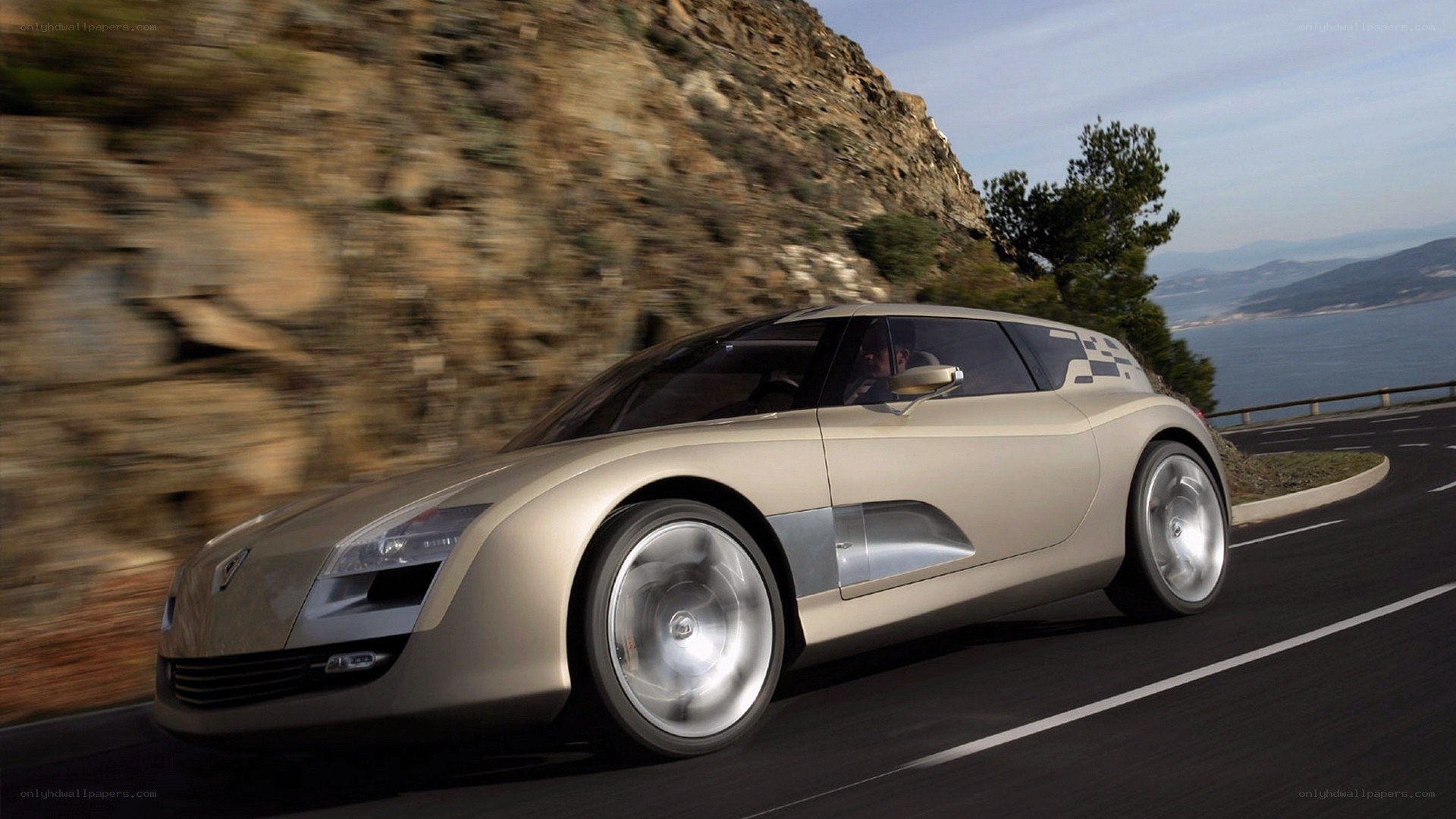 Concept car on coastal road