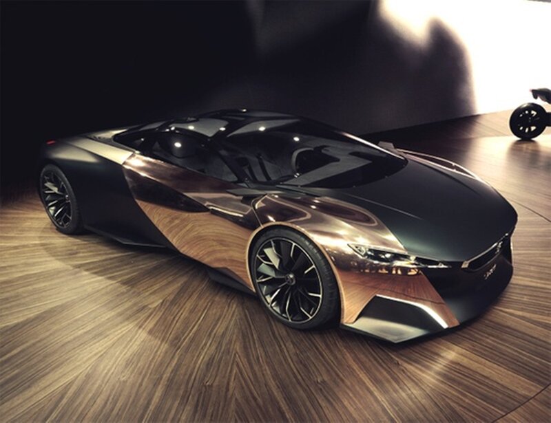 Concept Car on Display — Black, Dramatic