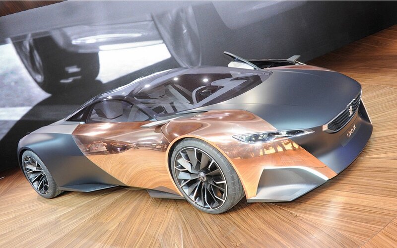 Concept Car on Display — Brown, Modern