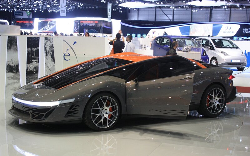 Concept Car on Display — Gray, Neutral, Photograph