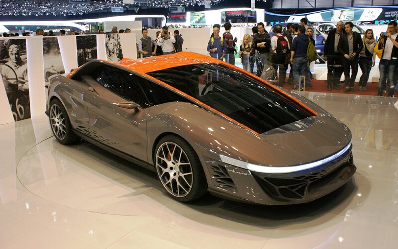 Concept Car on Display — Gray, Neutral