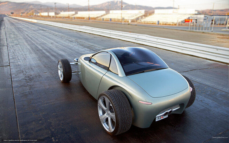 Concept car on racetrack