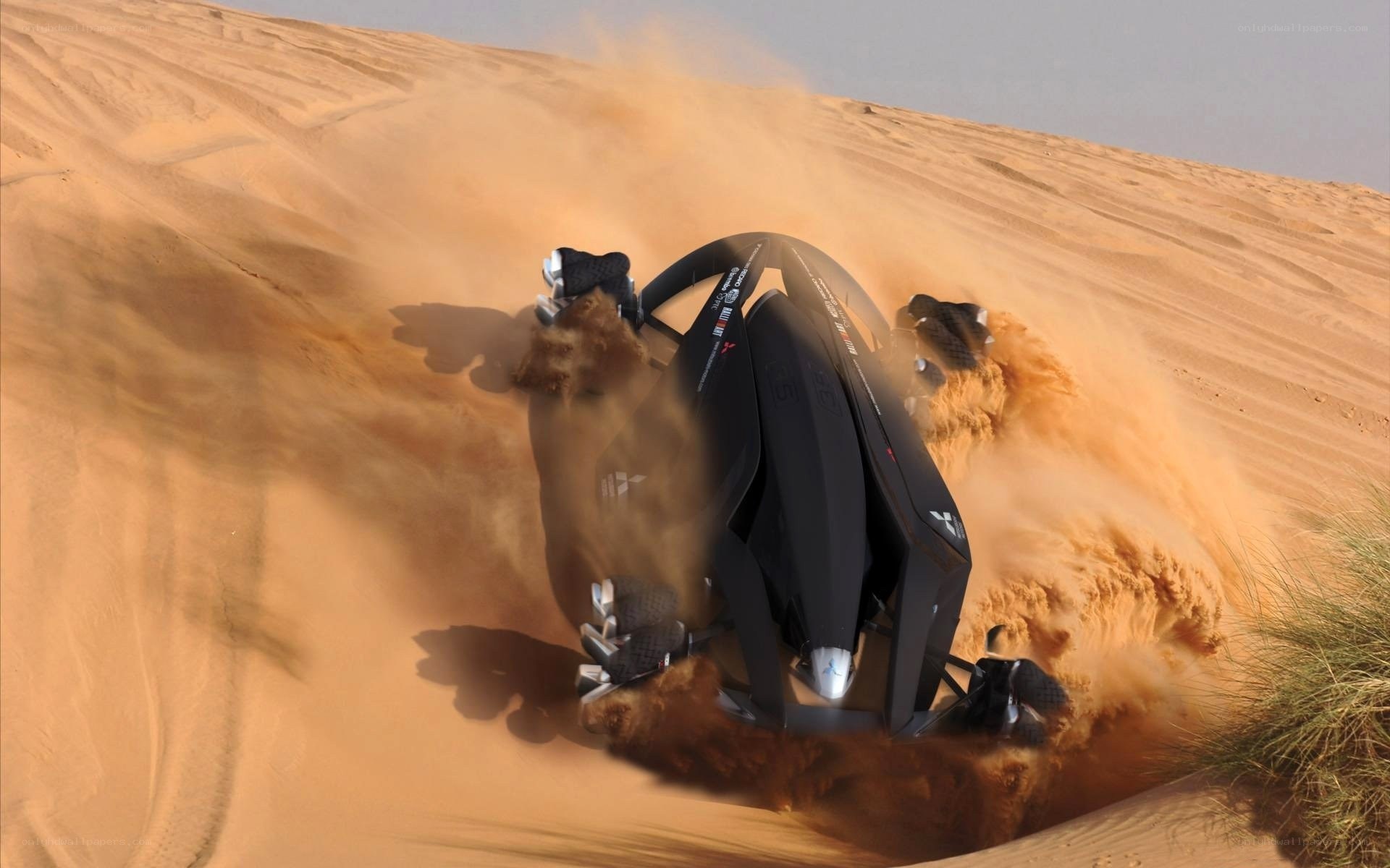 Concept car on sand dune