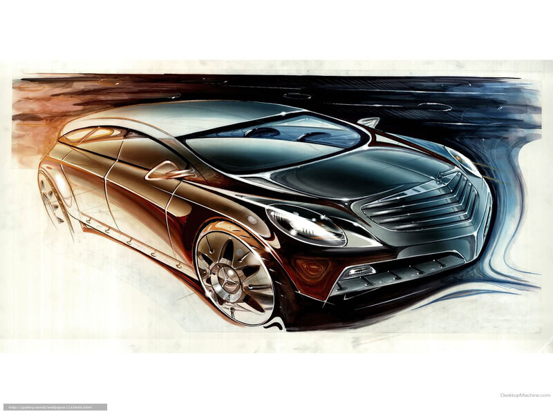 Concept Car Sketch — Black, Dynamic, Illustration