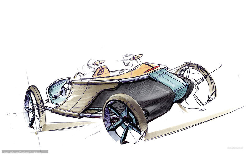 Concept Car Sketch — Black, Dynamic