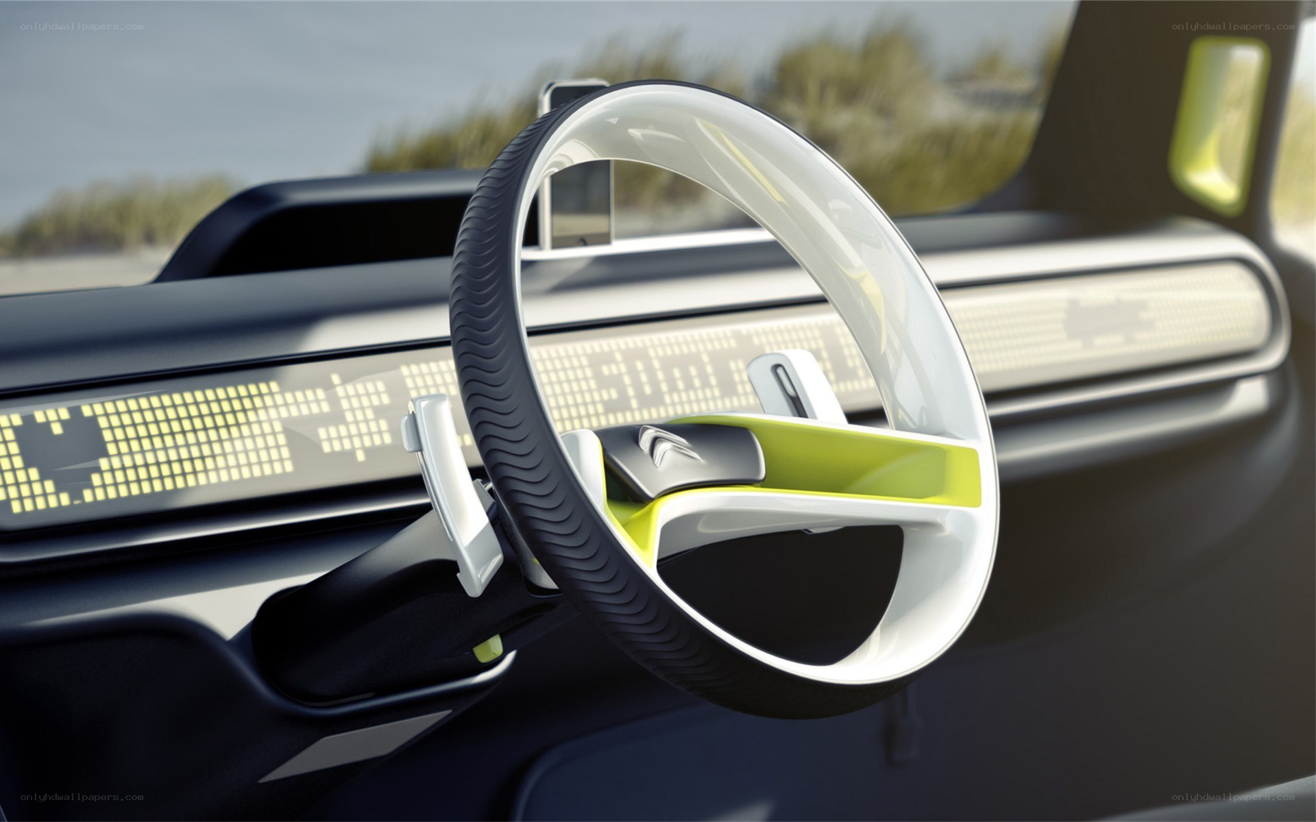 Concept car steering wheel interior
