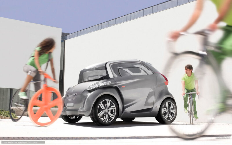 Concept car with cyclists
