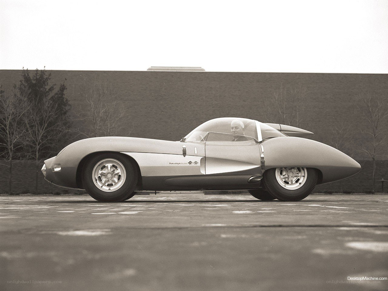 Concept car with man inside