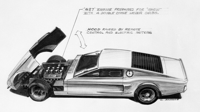 Concept Car with Open Hood