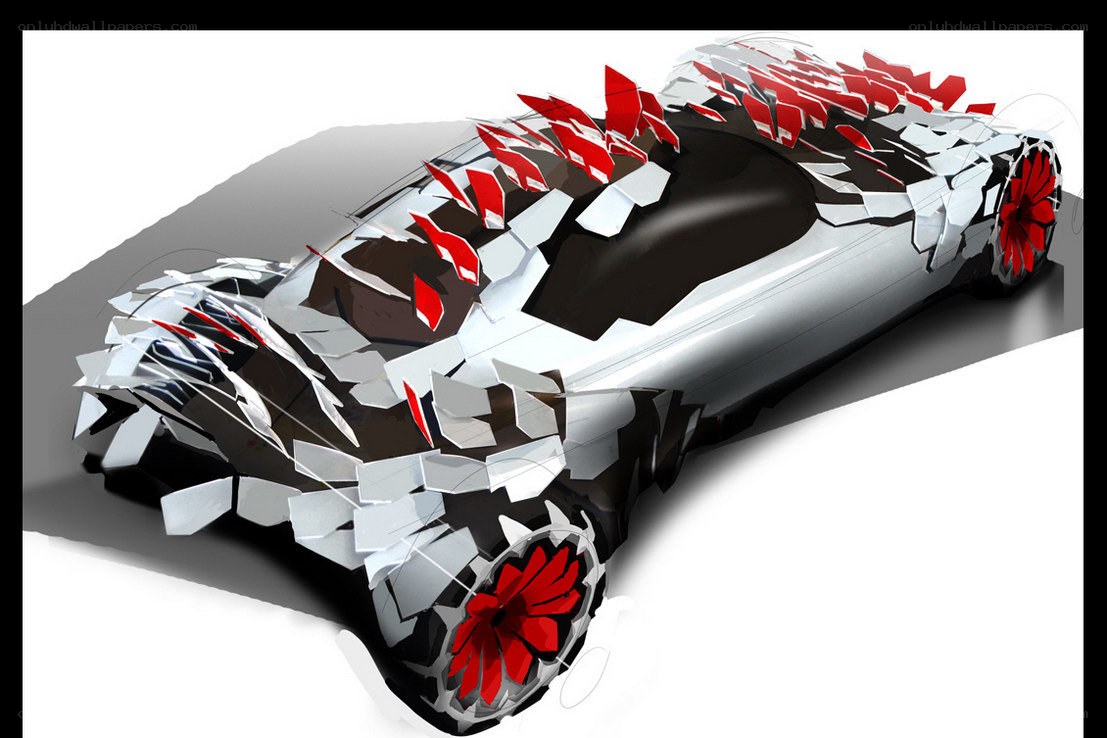 Concept car with shattered design
